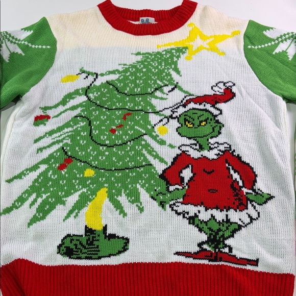 Junk Food Festive Grinch Christmas Sweater - Picture 3 of 11